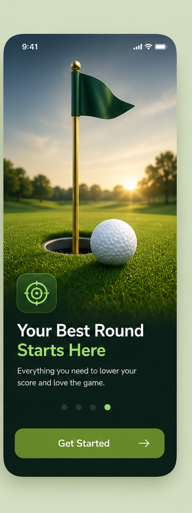 Golf Tracker home screen